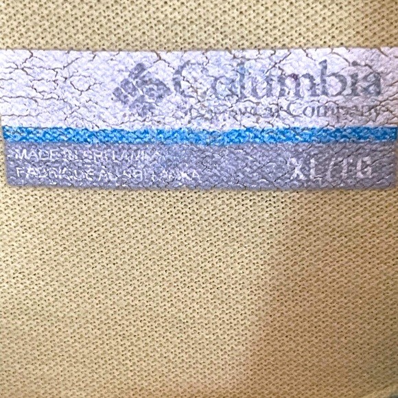 Columbia Men’s polo size XL yellow/Logo/preppy/outdoors - Picture 3 of 7